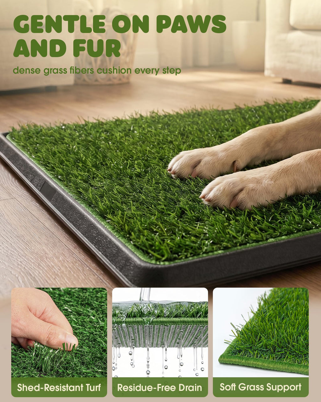 3 Layer Dog Grass Pad with Tray 30" x 20" B756001