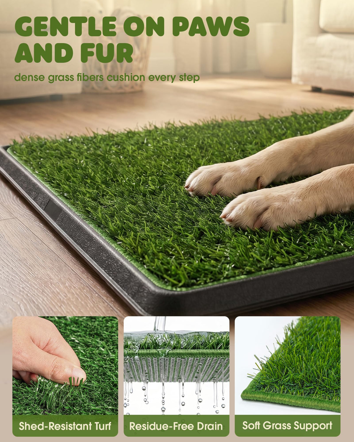 3 Layer Dog Grass Pad with Tray 30" x 20" B756001