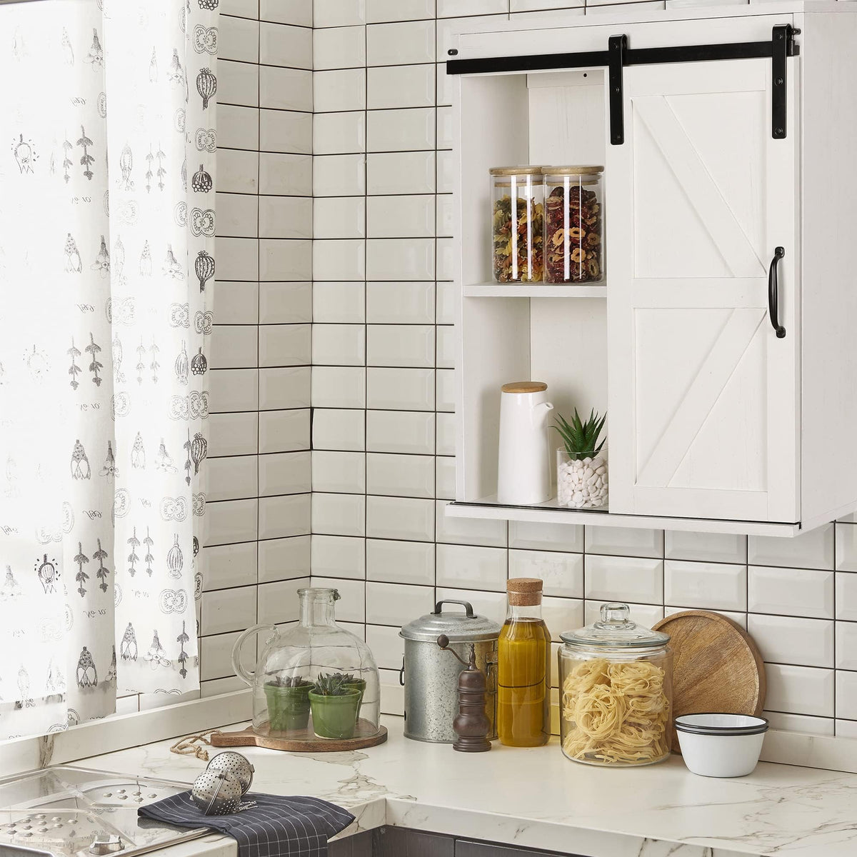 Wall Cabinet with Sliding Barn Door H10324