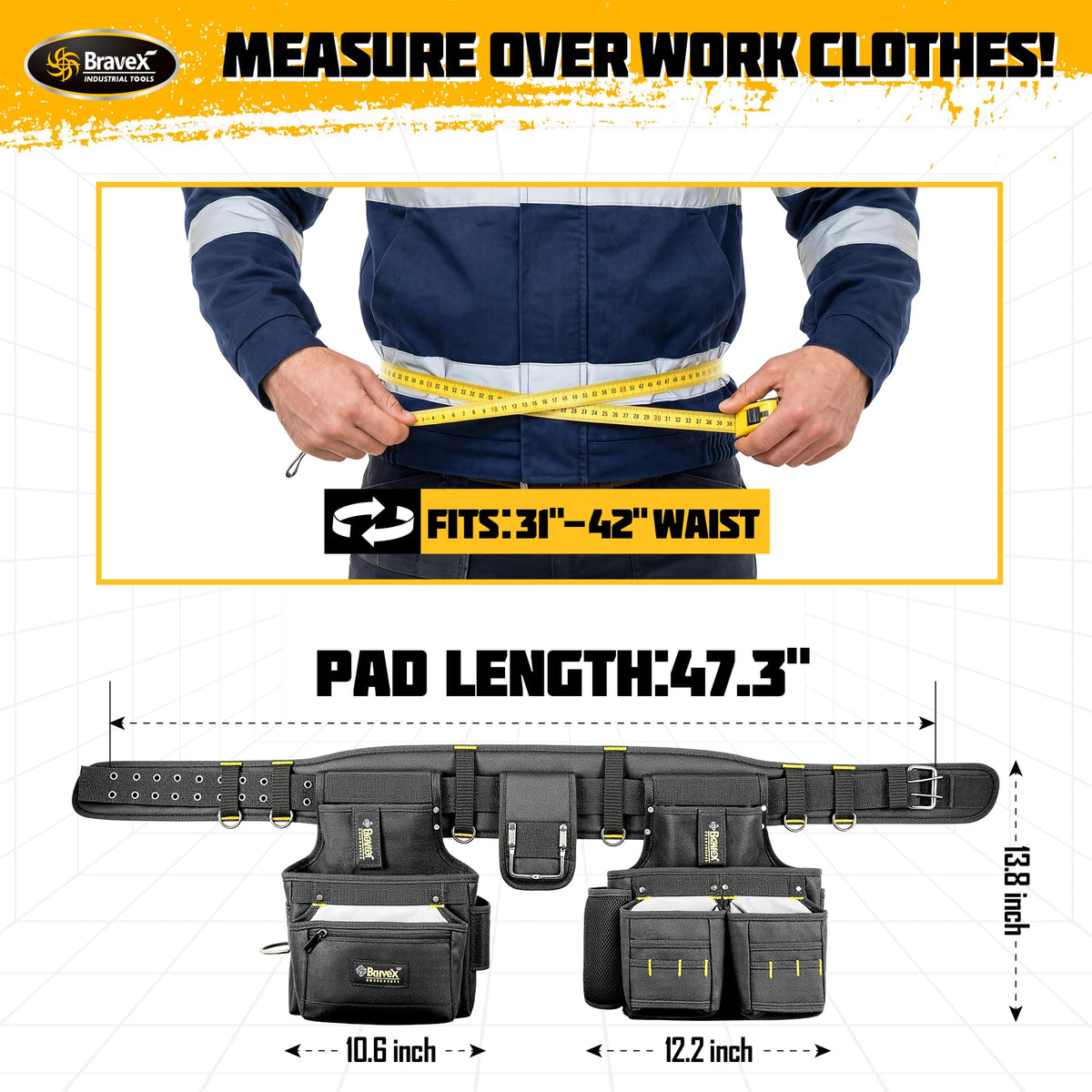 Tool Belt Suspenders 20 Bags 1200D Ballistic Nylon W46699