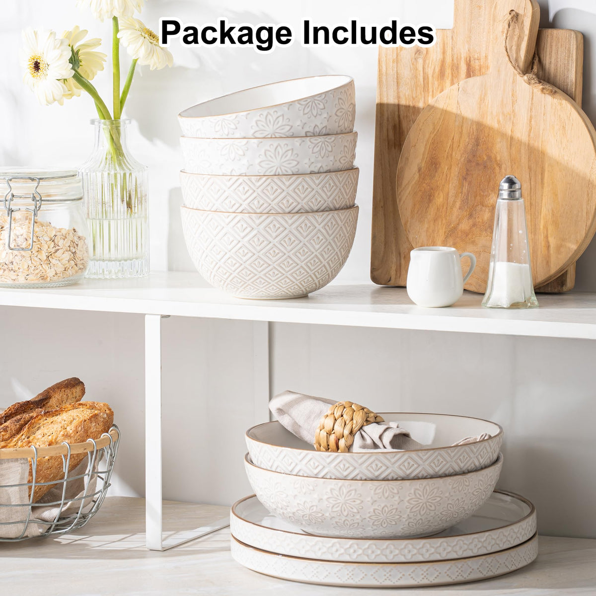 26 oz Ceramic Soup Bowls Set of 4 Z135236