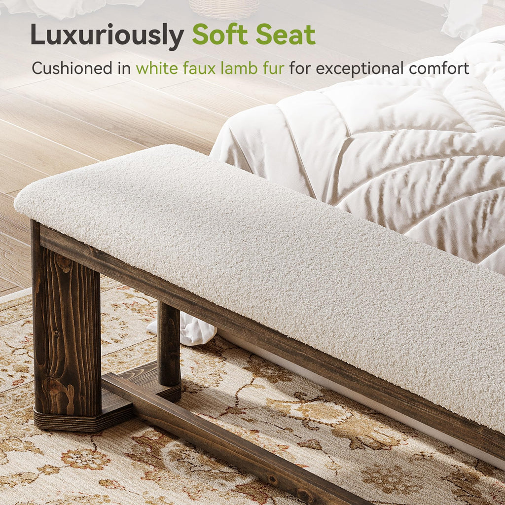 Upholstered Bench with Cushion P4292