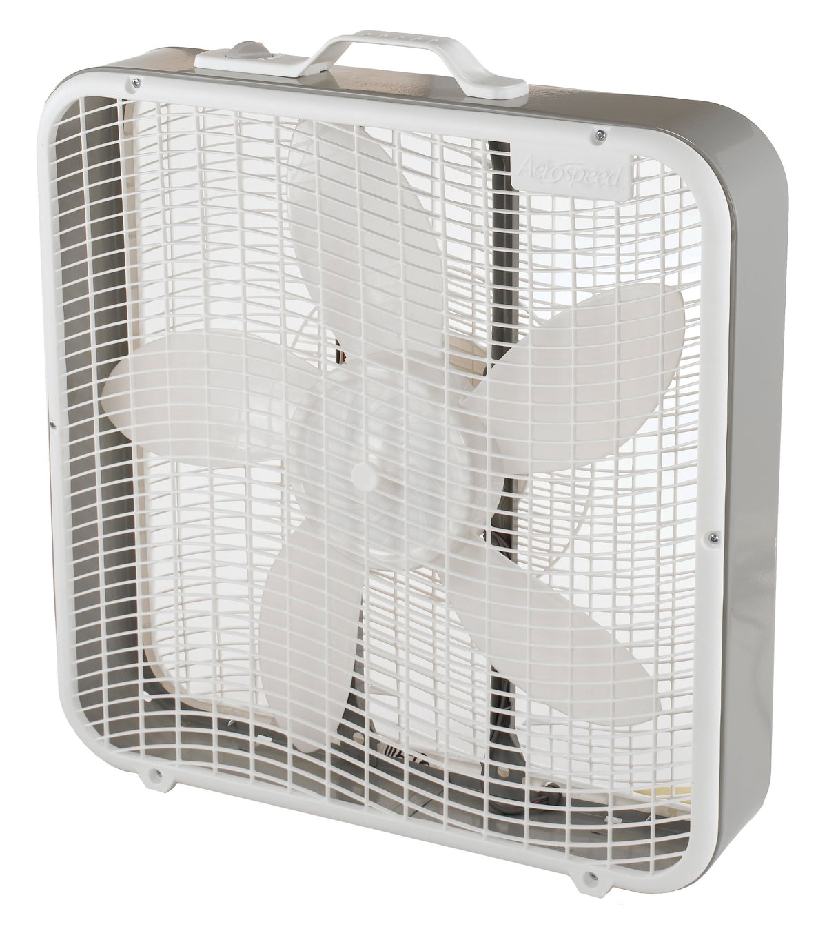 20-Inch 3-Speed Box Fan with Carrying Handle, Light Gray K1515