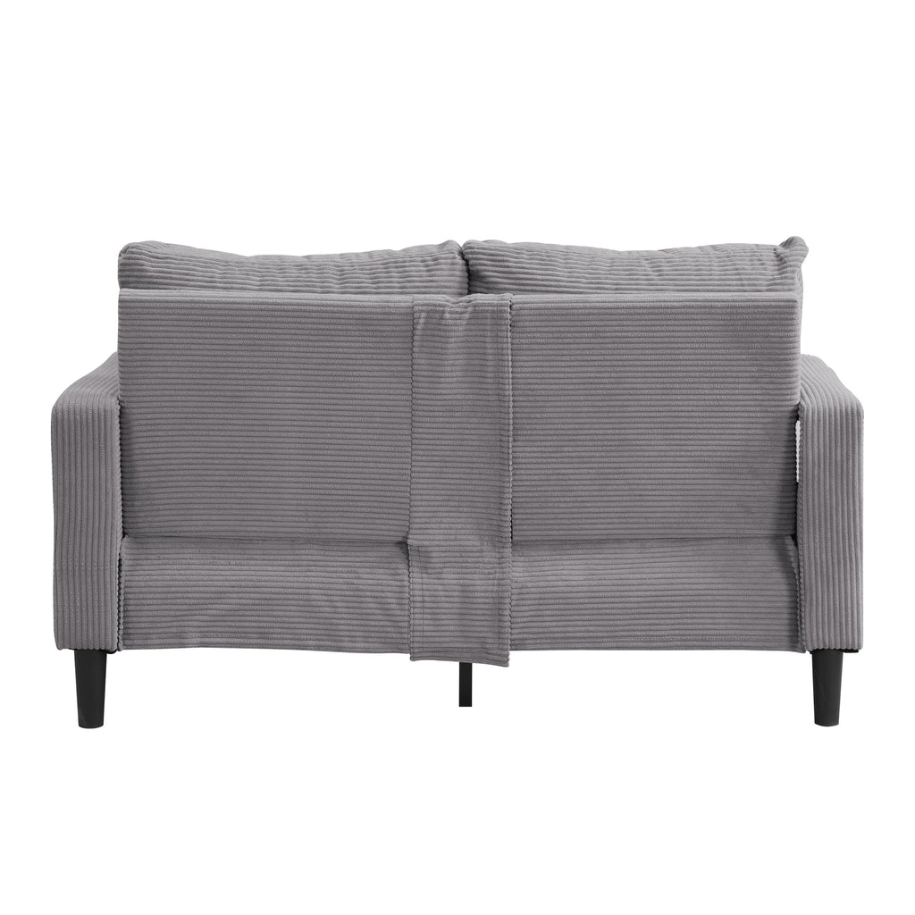 Light Gray 2-seat Upholstered Sofa with 2 Pillows B82577
