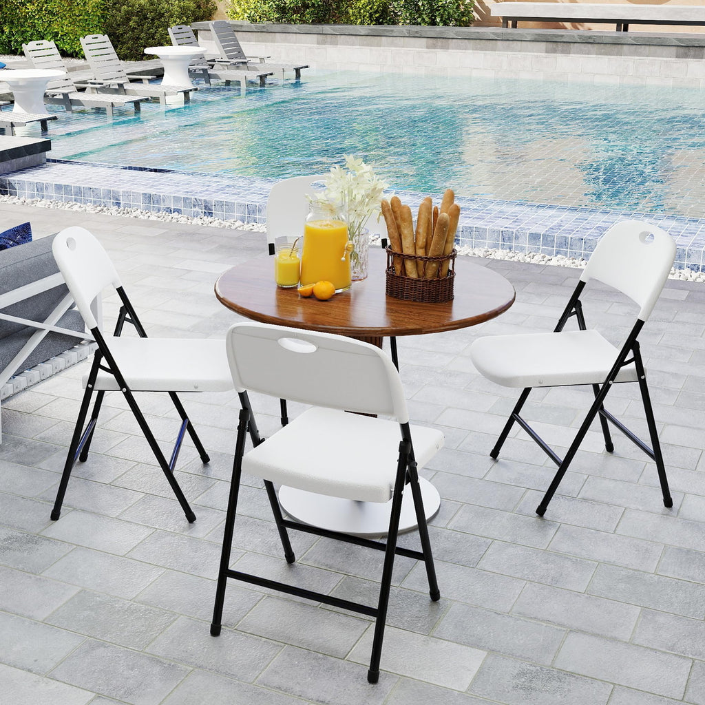 White 6 Pack Plastic Folding Chairs C463