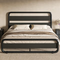 Full Size Metal Bed Frame with Wooden Headboard Y96252