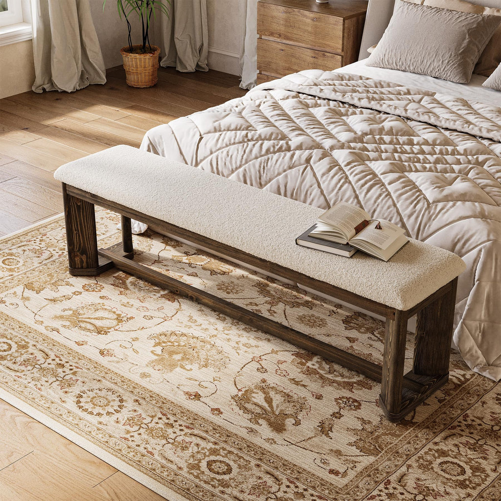 Upholstered Bench with Cushion P4292