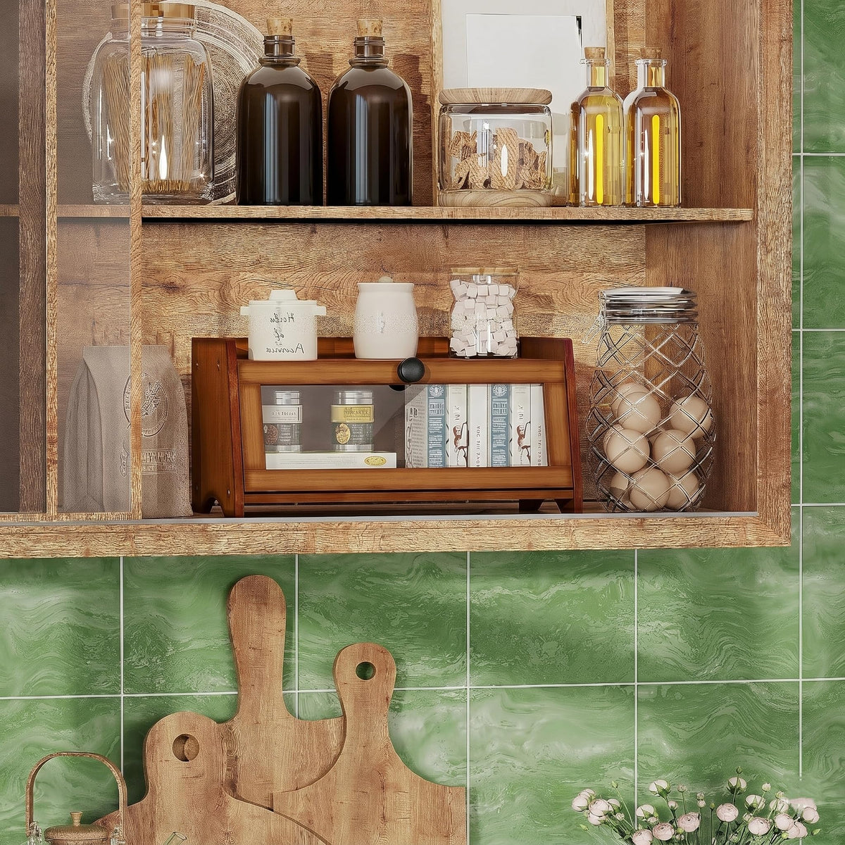 Brown Bamboo Bread Box R5789
