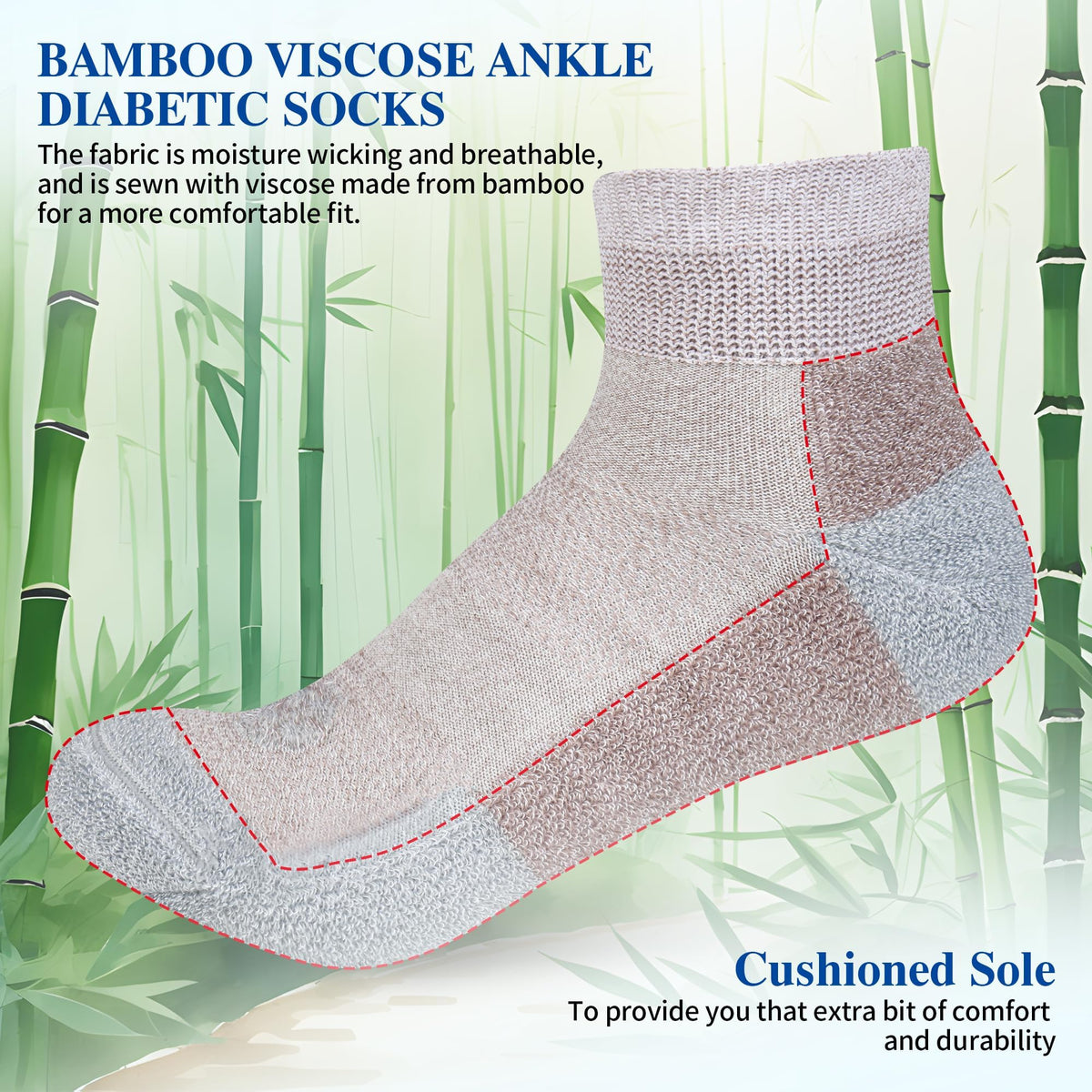 Diabetic Socks for Men, 12 Pairs Ankle & Low Cut Size 9-15 D71131