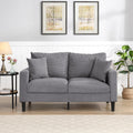 Light Gray 2-seat Upholstered Sofa with 2 Pillows B82577