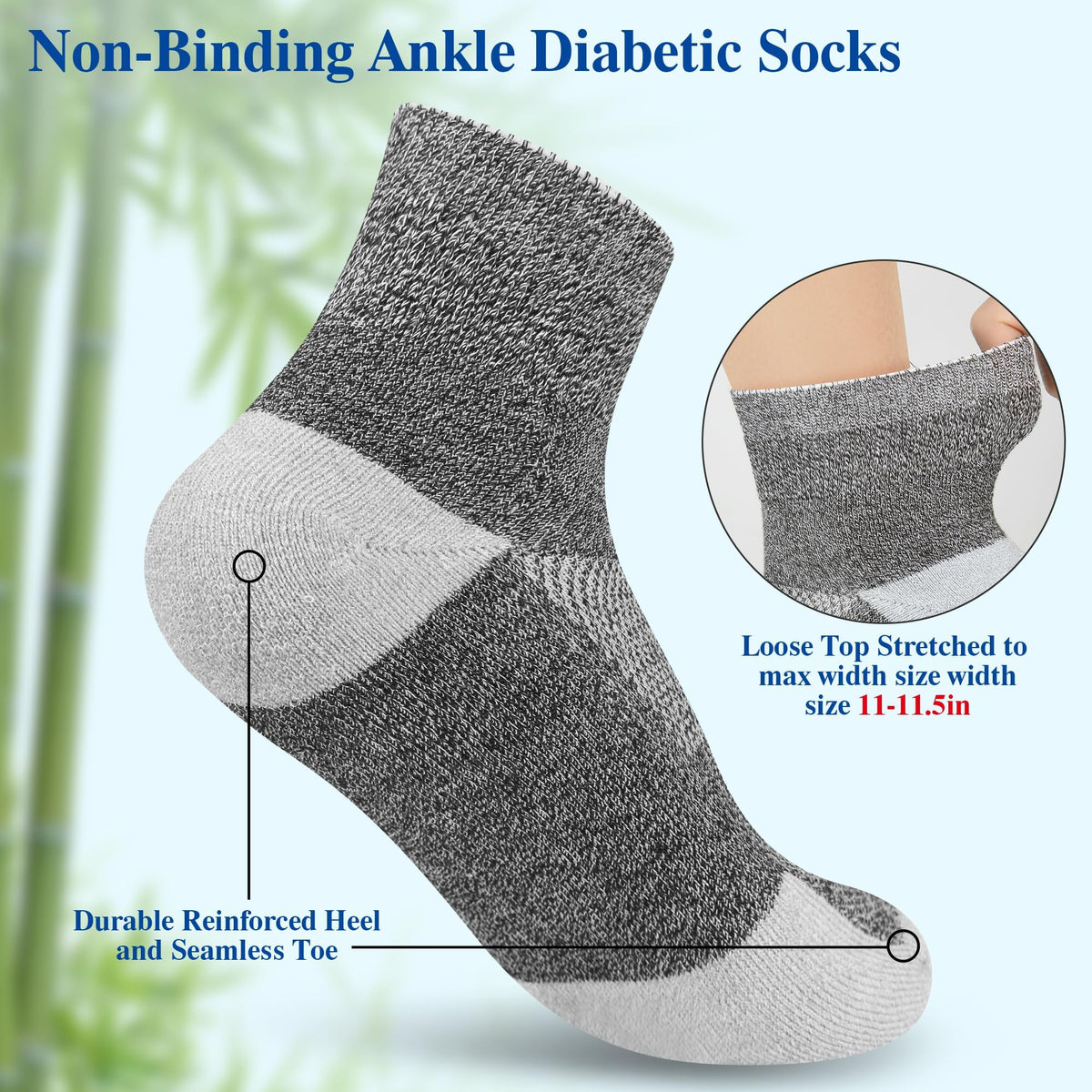 Diabetic Socks for Men, 12 Pairs Ankle & Low Cut Size 9-15 D71131