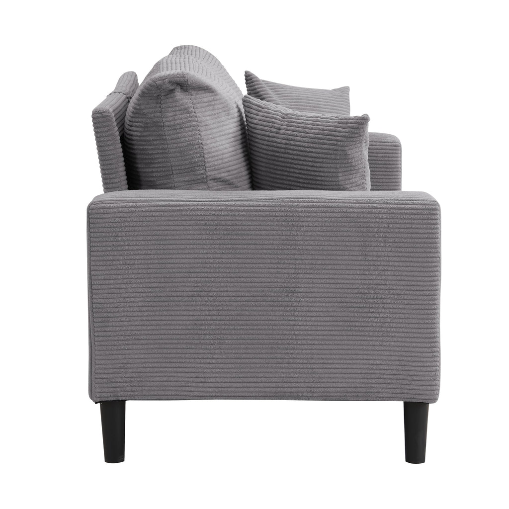 Light Gray 2-seat Upholstered Sofa with 2 Pillows B82577
