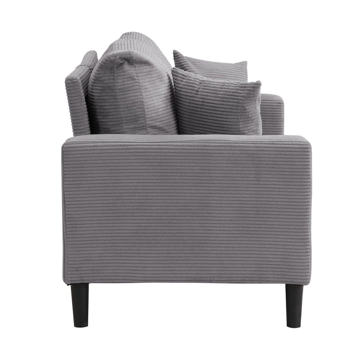 Light Gray 2-seat Upholstered Sofa with 2 Pillows B82577