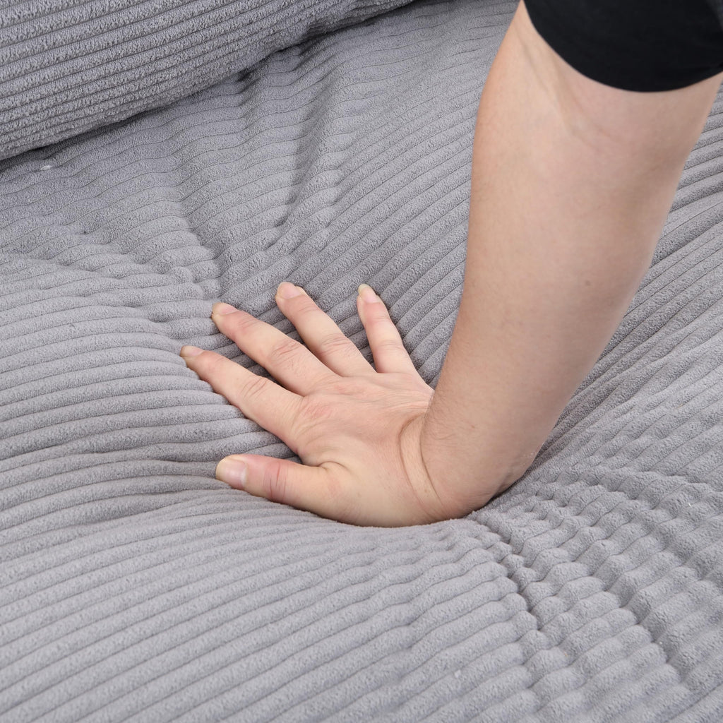 Light Gray 2-seat Upholstered Sofa with 2 Pillows B82577