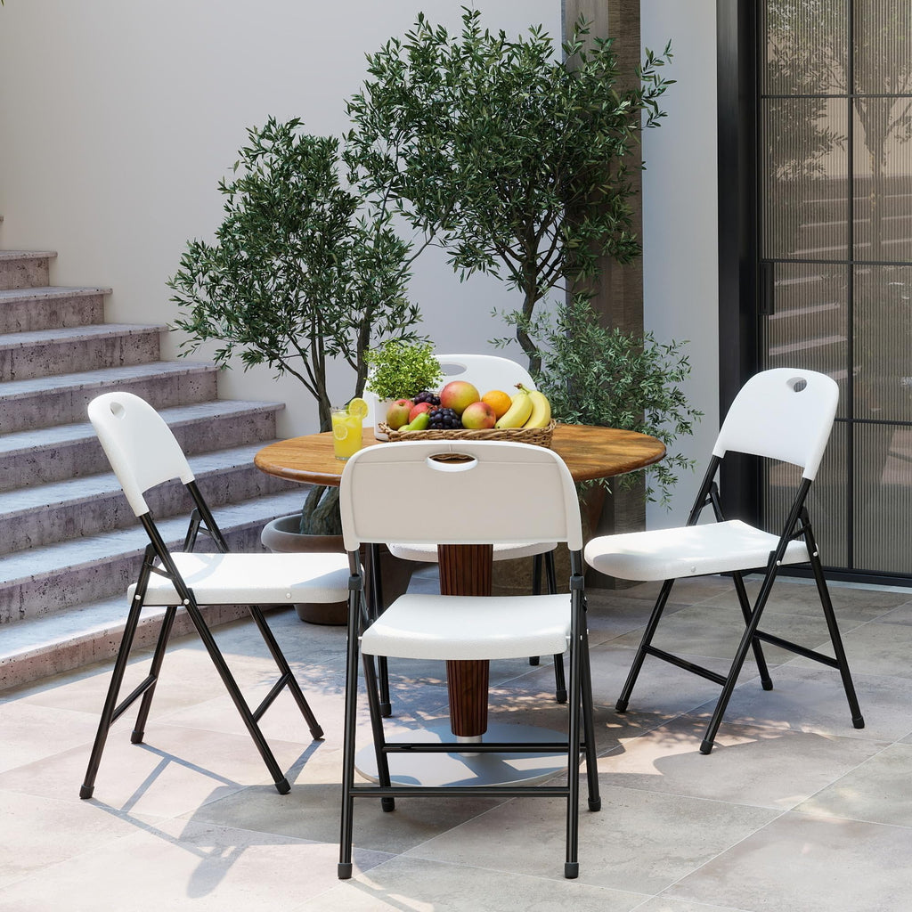 White 6 Pack Plastic Folding Chairs C463