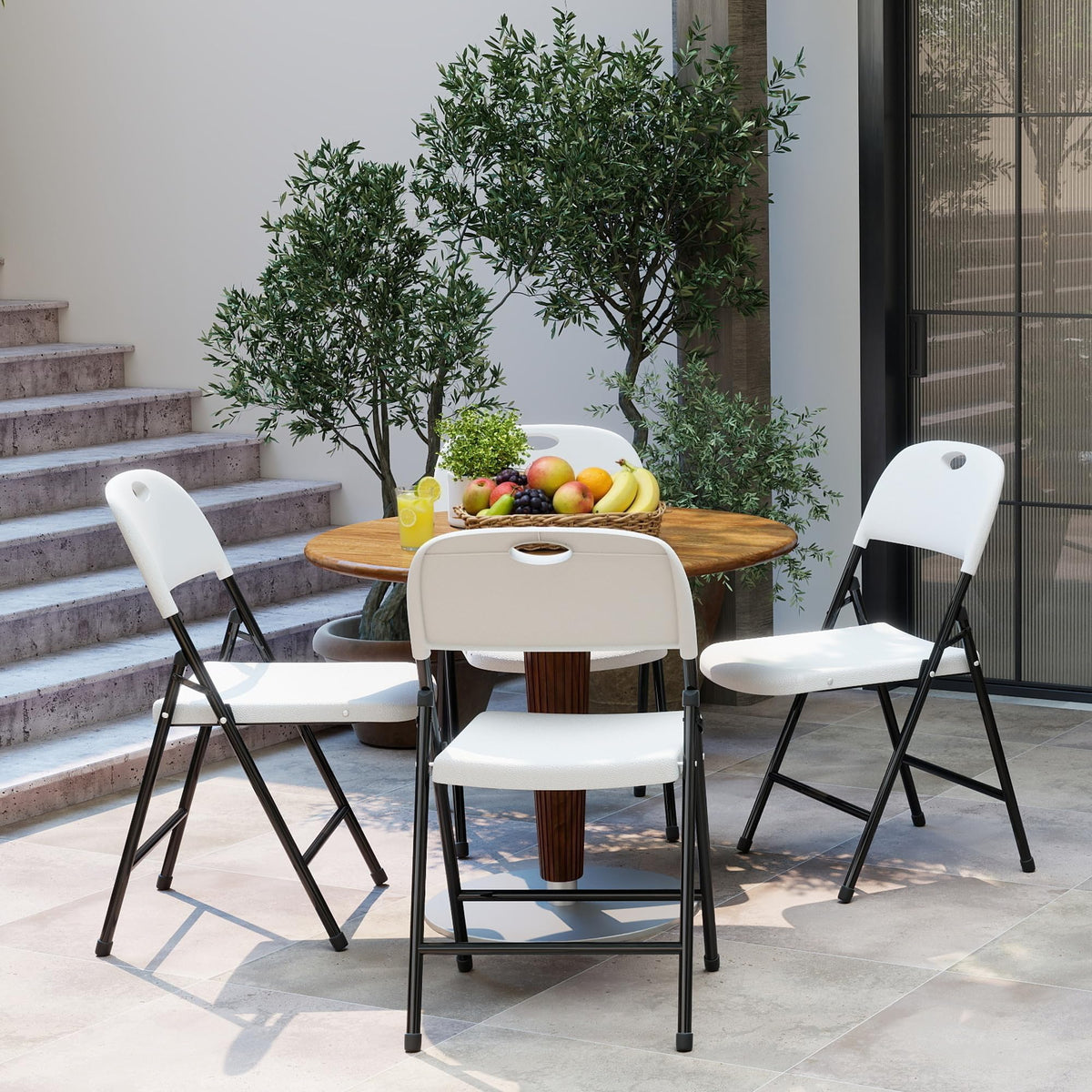 White 6 Pack Plastic Folding Chairs C463